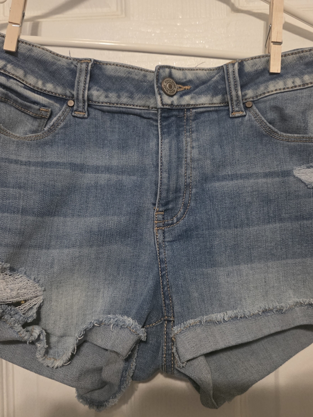 Rewash Light Blue Distressed Denim Shorts